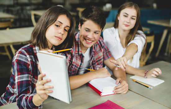 Students exploring M.Com. colleges in India