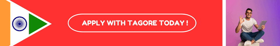 A horizontal GIF image showing Best Education Consultancy in Bihar, and Apply with Tagore today